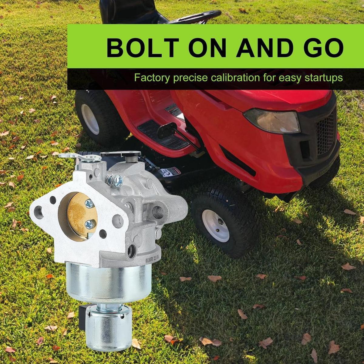 Harbot carburetor installed on Kohler engine demonstrating bolt-on fit benefit