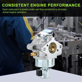 Harbot carburetor beside ruler showing dimensions for compatibility benefit
