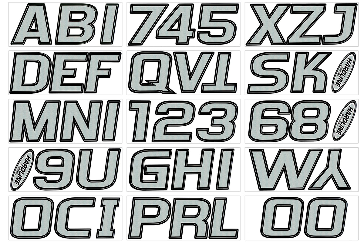 Hardline Products front packaging showing full decal kit and clear contents, ready to apply