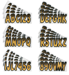 Hardline Products close-up of brown-to-black gradient letters showing factory-matched appearance