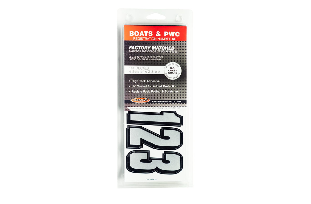 Hardline Products decals applied on boat hull demonstrating clear visibility