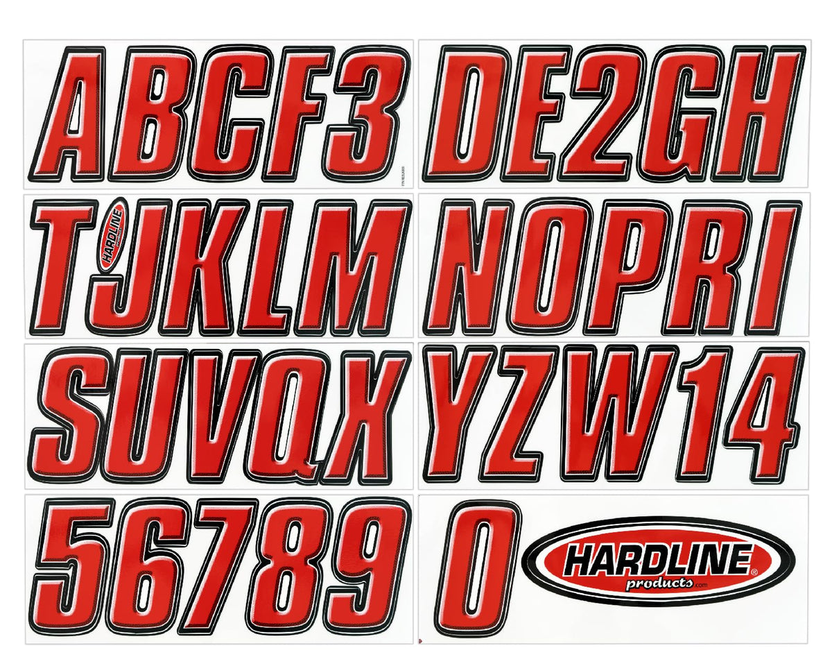 Hardline Products front packaging showing full 146-decal kit and contents, durable kit benefit