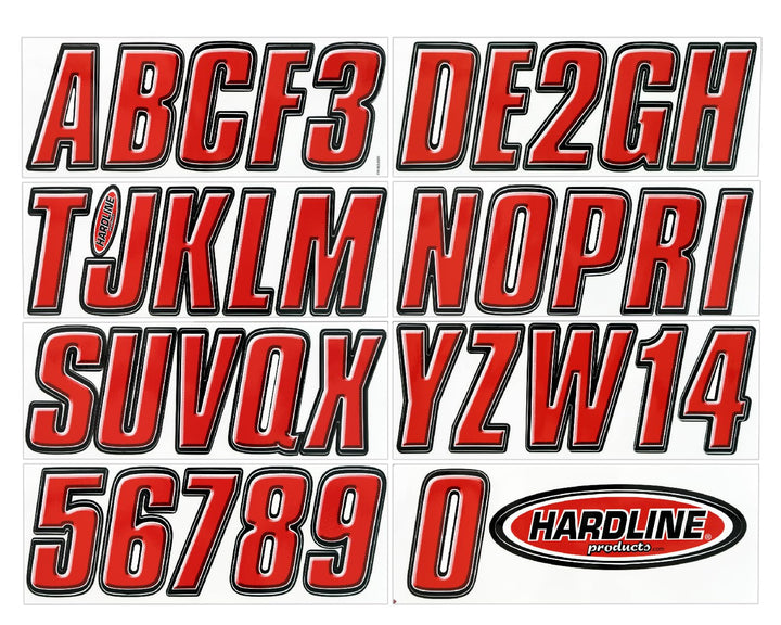 Hardline Products front packaging showing full 146-decal kit and contents, durable kit benefit