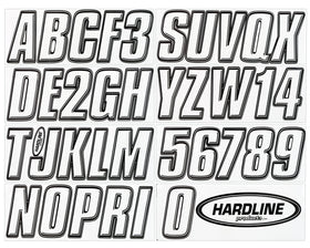 Hardline Products front packaging showing full decal kit and clear contents, durable set benefit