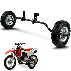 Harsire front packaging view showing complete training wheel kit and warranty