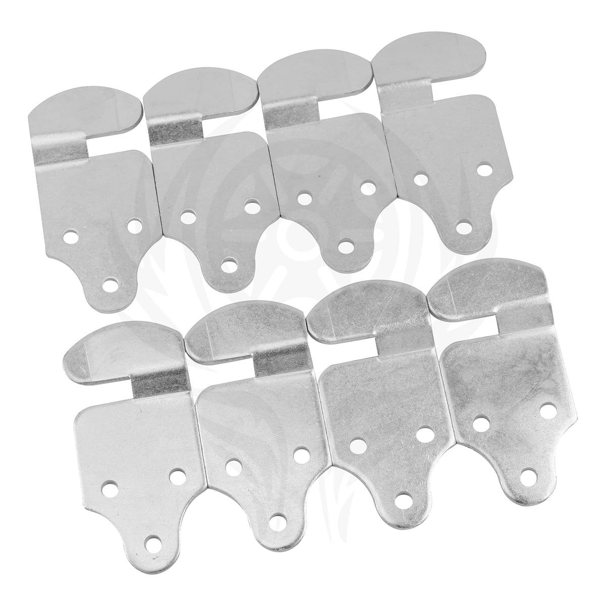 Harvards Chrome front view of 8-piece bracket set showing paired left and right pieces and durable finish