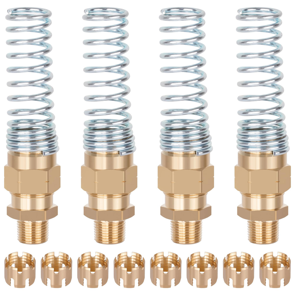 HASAOMOI brass hose end front view showing durable finish and clear marking