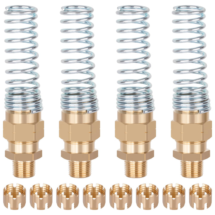 HASAOMOI brass hose end front view showing durable finish and clear marking