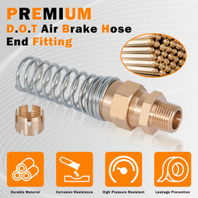 HASAOMOI fitting installed on truck hose demonstrating secure, DOT-compliant connection