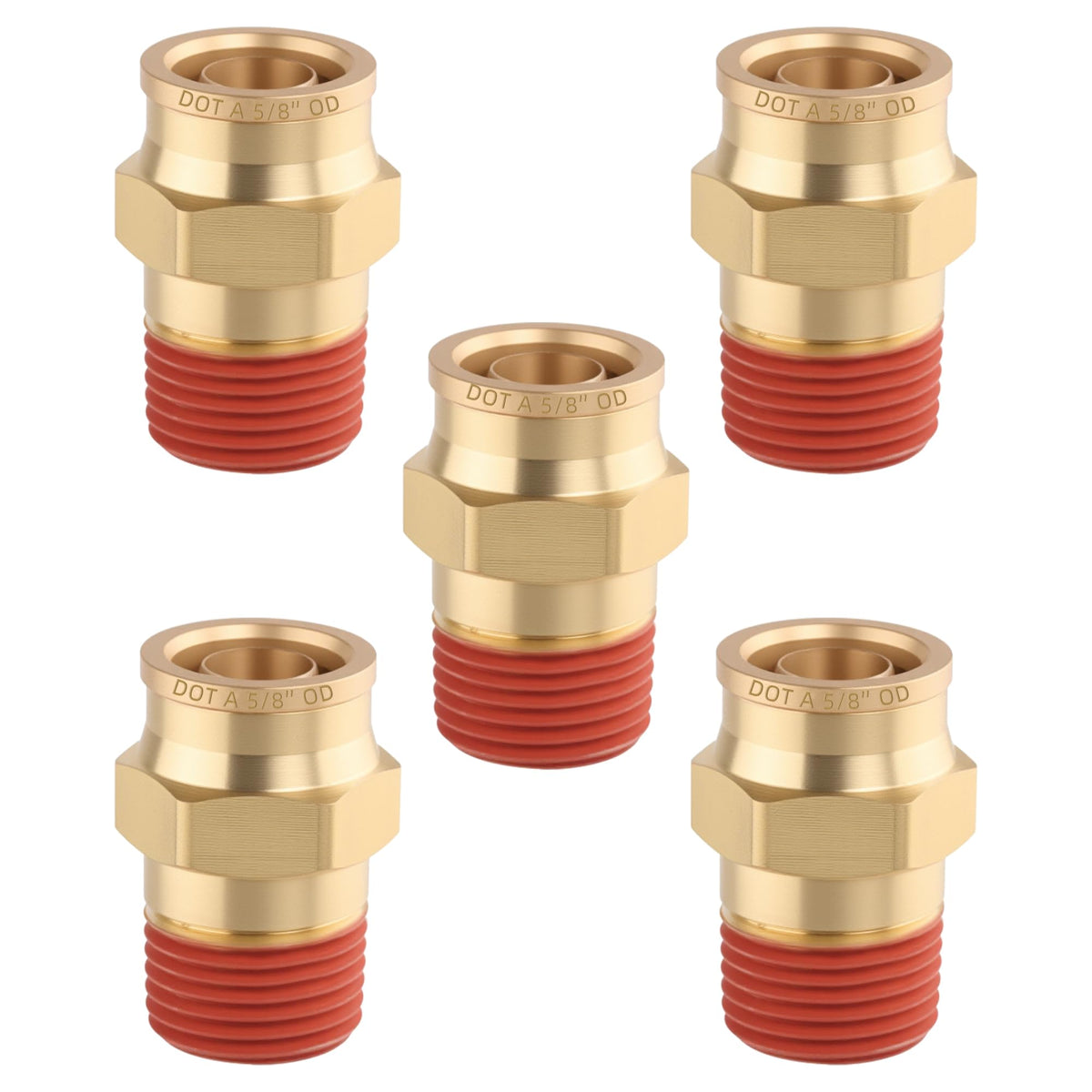 HASAOMOI front packaging showing five brass DOT-approved fittings and benefits