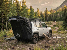 HASIKA tent side profile on vehicle demonstrating covered cargo benefit