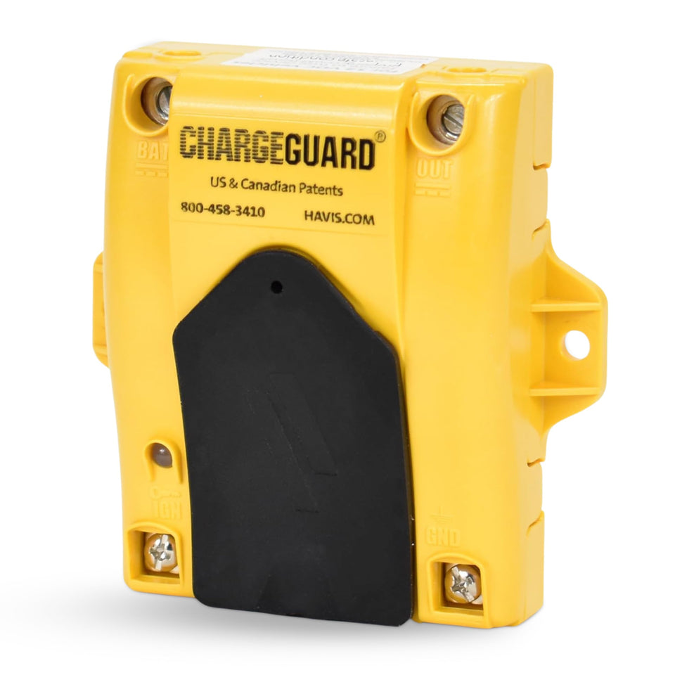 Havis ChargeGuard Select front view showing compact unit and mounting points for easy installation
