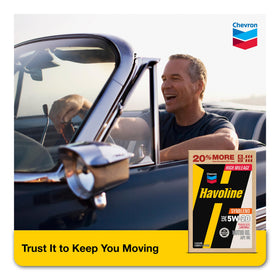 HAVOLINE pouring into engine bay demonstrates fast oil flow and protection benefit