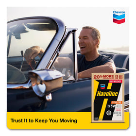 Havoline quart size comparison with vehicle dipstick showing correct volume