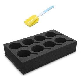 HAWETICO handle cutouts close-up allowing mugs with handles to fit securely