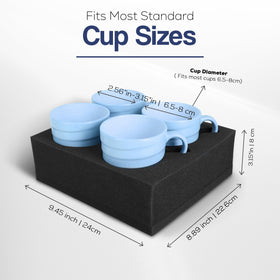 HAWETICO close-up of foam slots showing cushioning that prevents cup movement