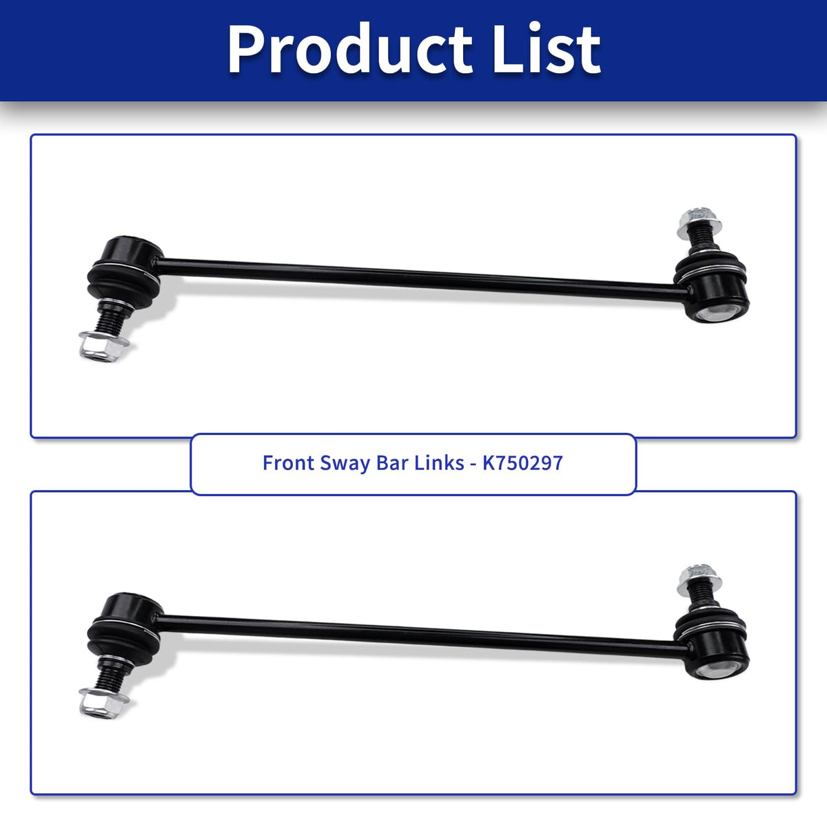 HAWK BROTHER sway link next to ruler, shows accurate OEM-fit dimensions