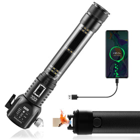 hawkbang front view flashlight showing beam and controls for clear illumination