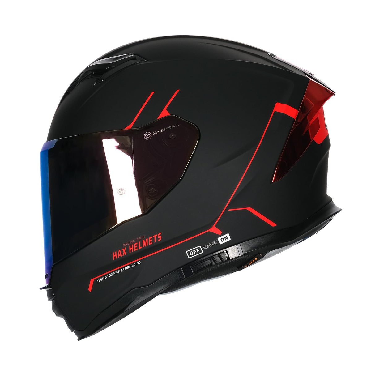 HAX helmet front view showing aerodynamic shape and streamlined protection