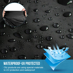 HAYCOVER elastic hem and wind strap detail securing cover against gusts