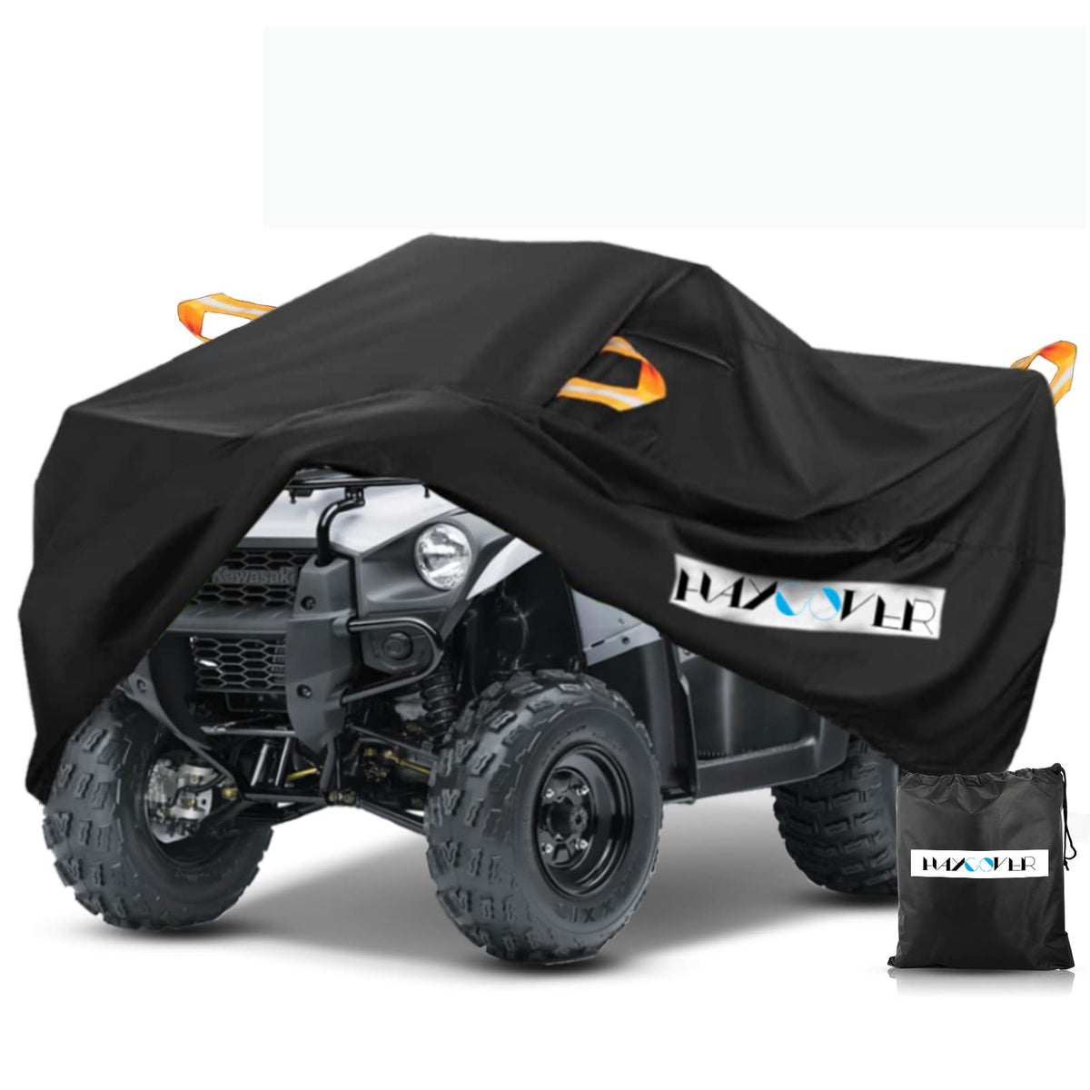 HAYCOVER front view fitted on ATV showing full-length protection and secure fit