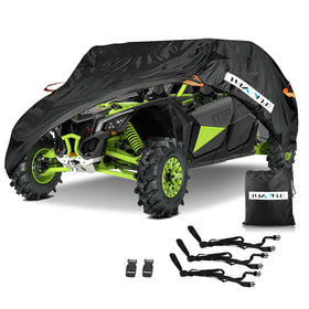 HAYCOVER front view on UTV showing full coverage and weather protection