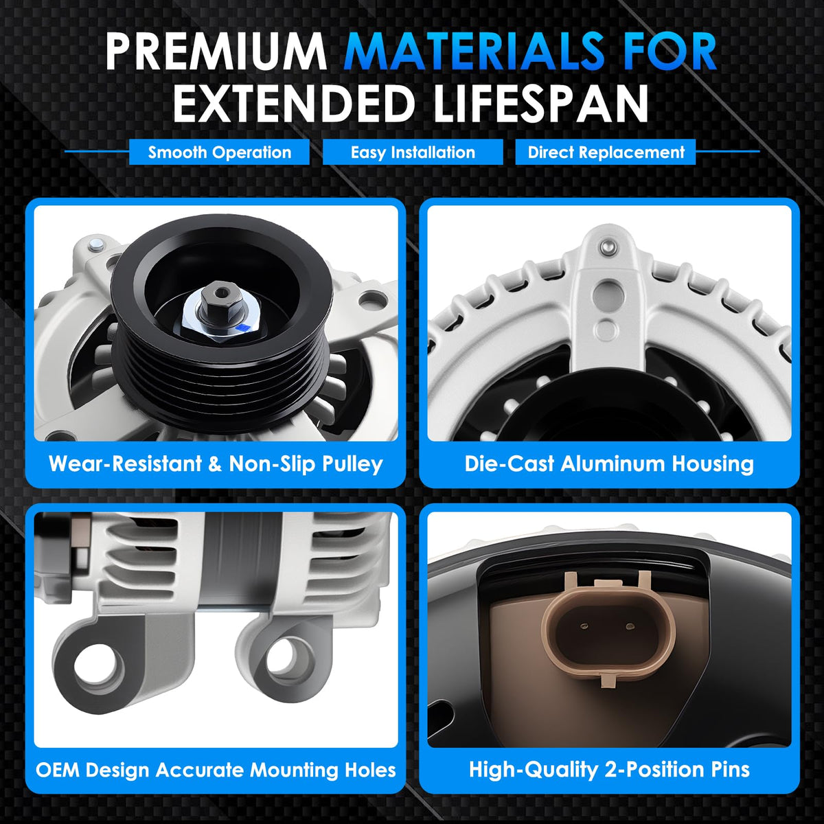 HAYIAUTO side mounting ears visible for accurate OEM-style alignment benefit