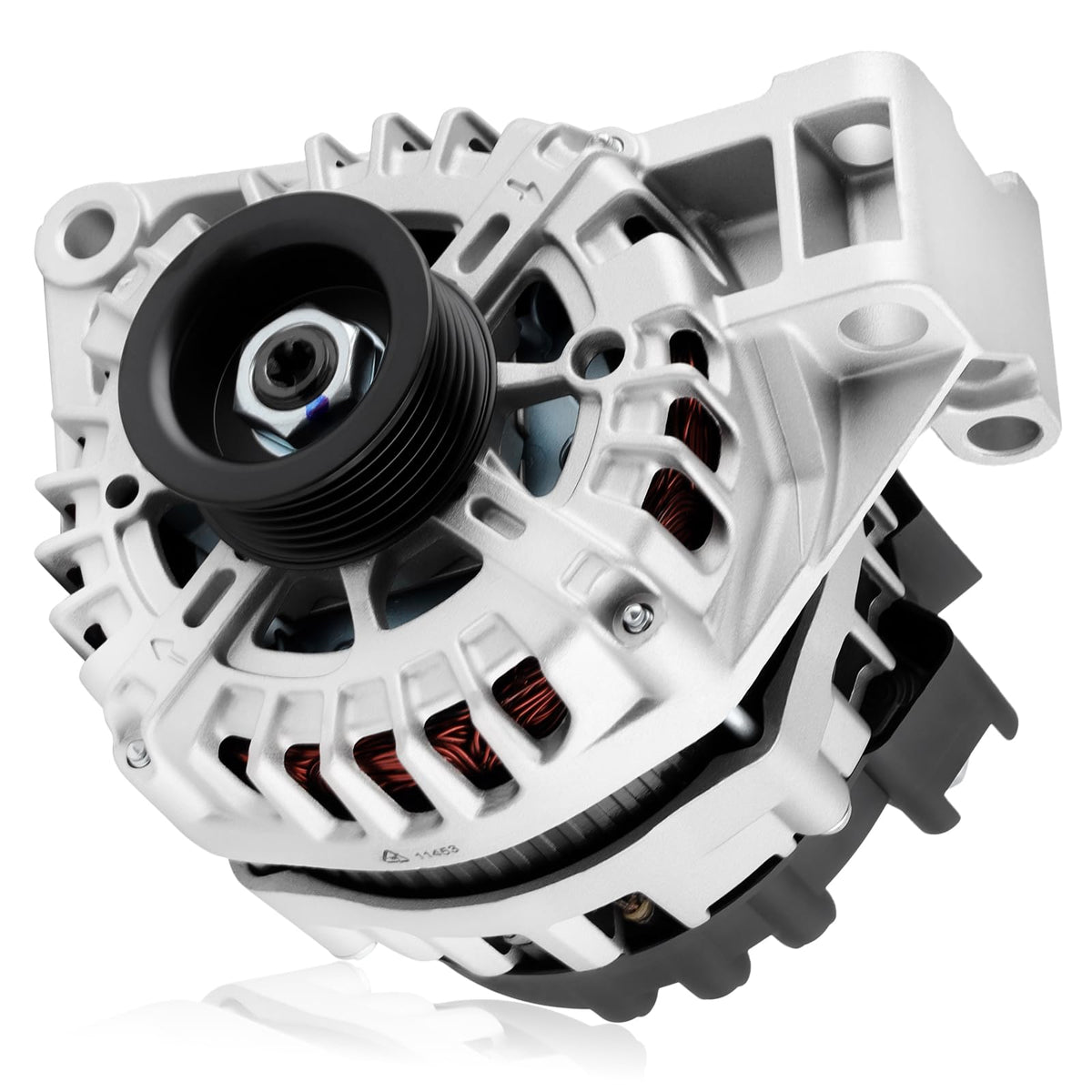 HAYIAUTO alternator front view showing robust housing and improved cooling benefit