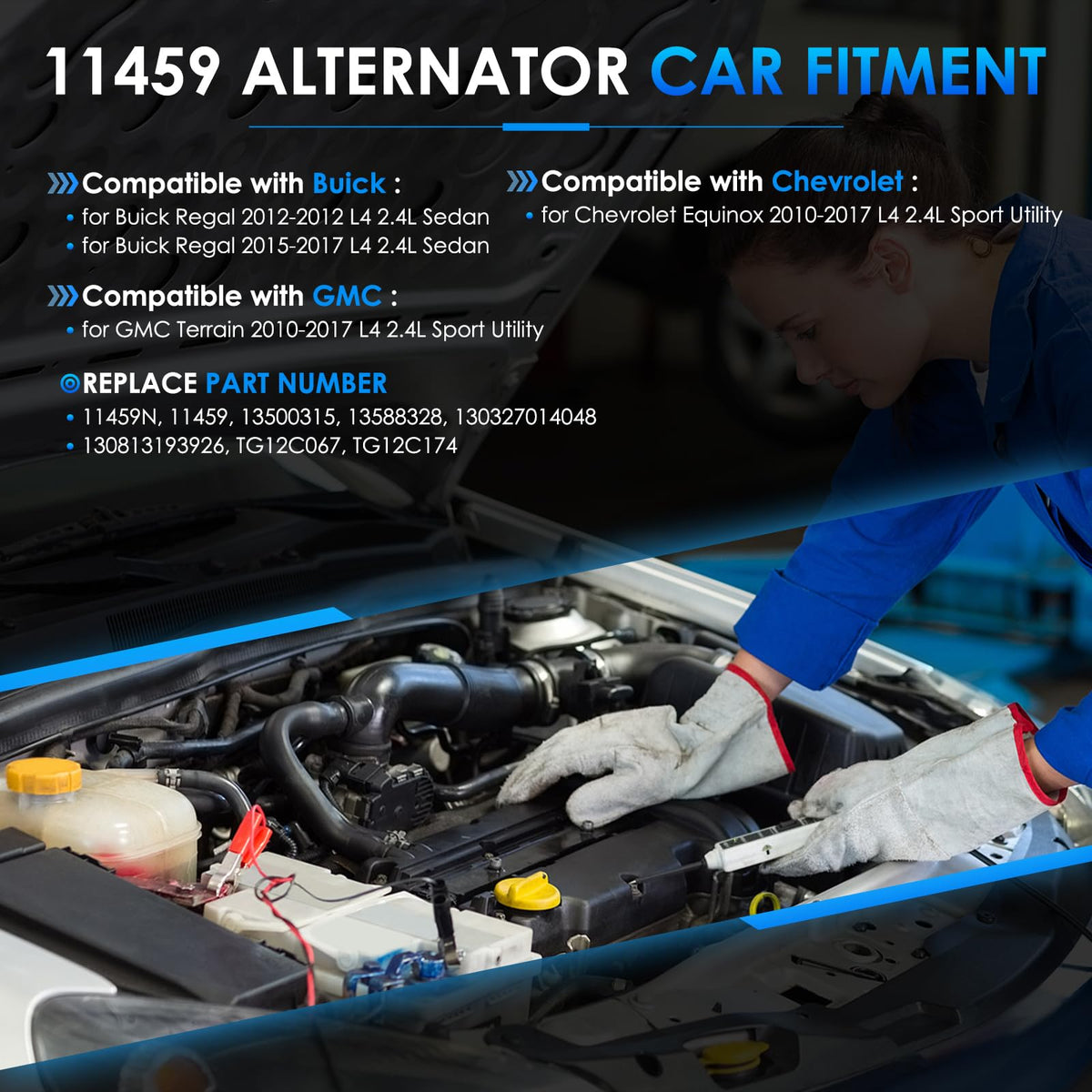 HAYIAUTO alternator side showing mounting ear and bolt holes for accurate alignment
