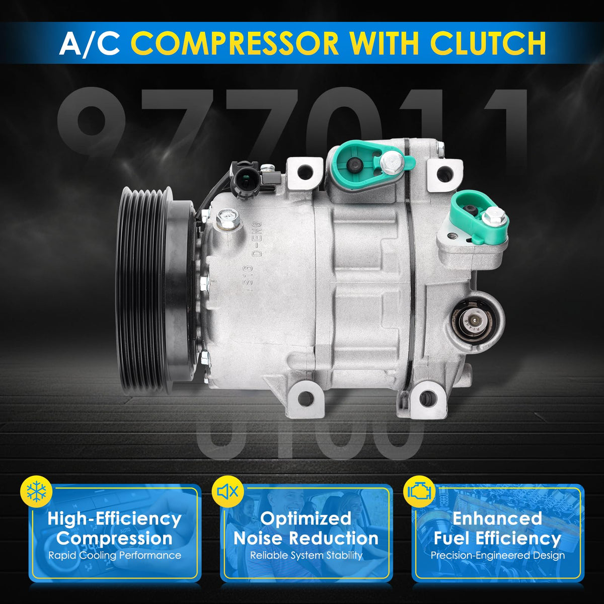 HAYIAUTO aluminum compressor body close-up showing corrosion resistance benefit
