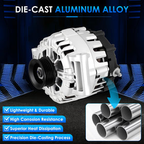HAYIAUTO alternator next to car battery showing compact size for easy installation