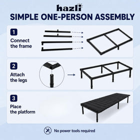 hazli adjustable leg detail showing height settings for a level sleep surface