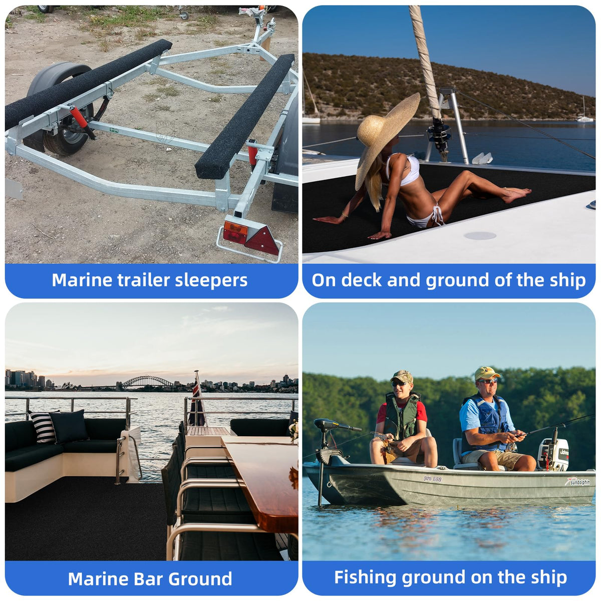 HBGOTL used on a boat deck providing non-slip surface and weather protection
