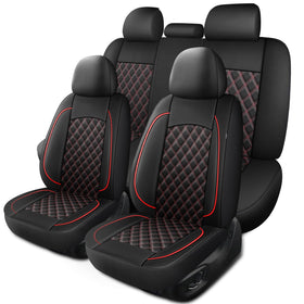 HChengkikz front seat view showing full coverage and sporty black red contrast