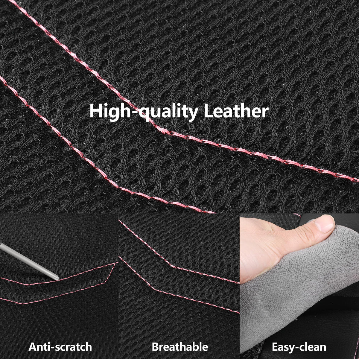 HChengkikz perforated seat detail displaying ventilation benefit for cooler seating