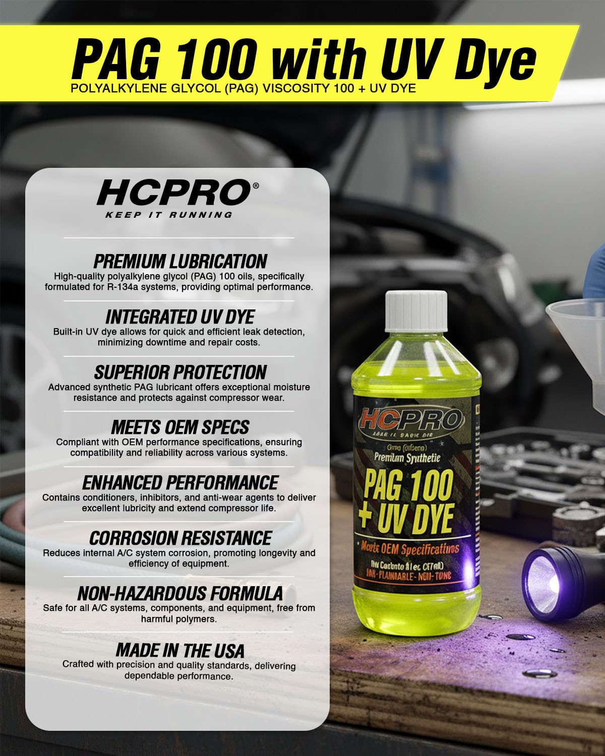 hcpro oil texture macro illustrating thick synthetic film and superior lubrication