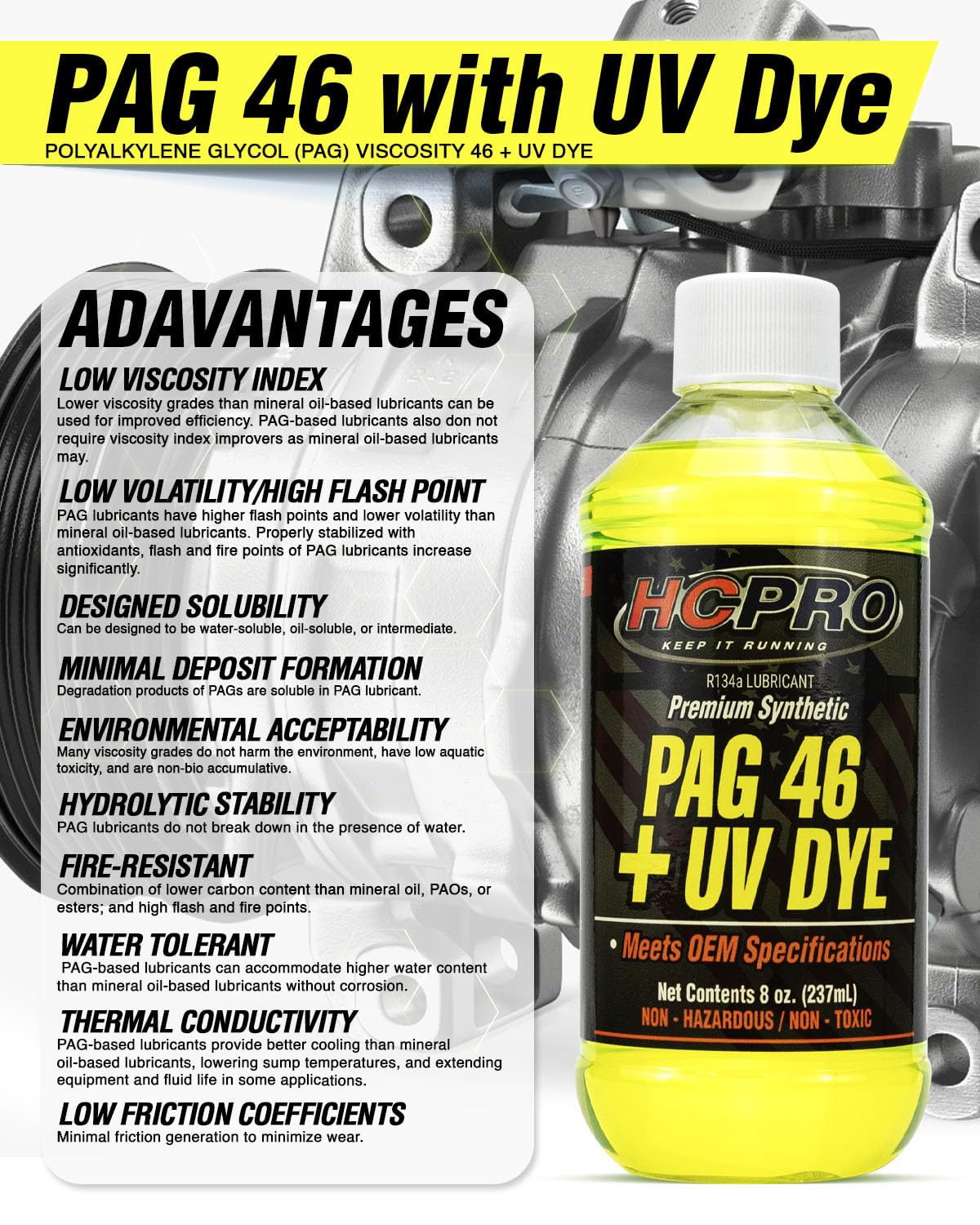 hcpro oil glowing under UV light revealing leak locations quickly during diagnostics