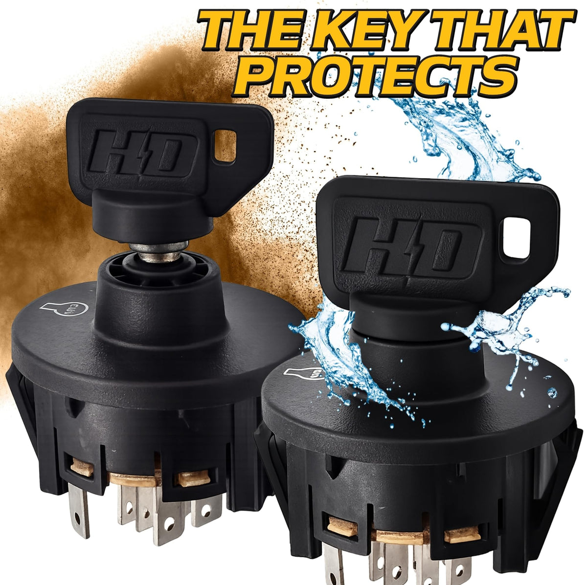 HD Switch close-up of keyhole showing protective seal and durable finish