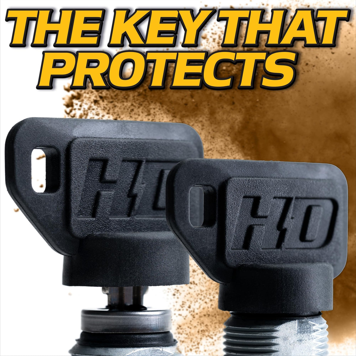 HD Switch two umbrella keys and carabiner on a bench offering spare-key convenience benefit