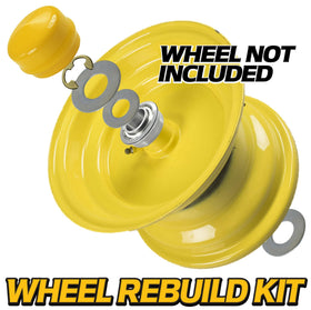 HD Switch right steering spindle close-up, robust construction reduces axle wear