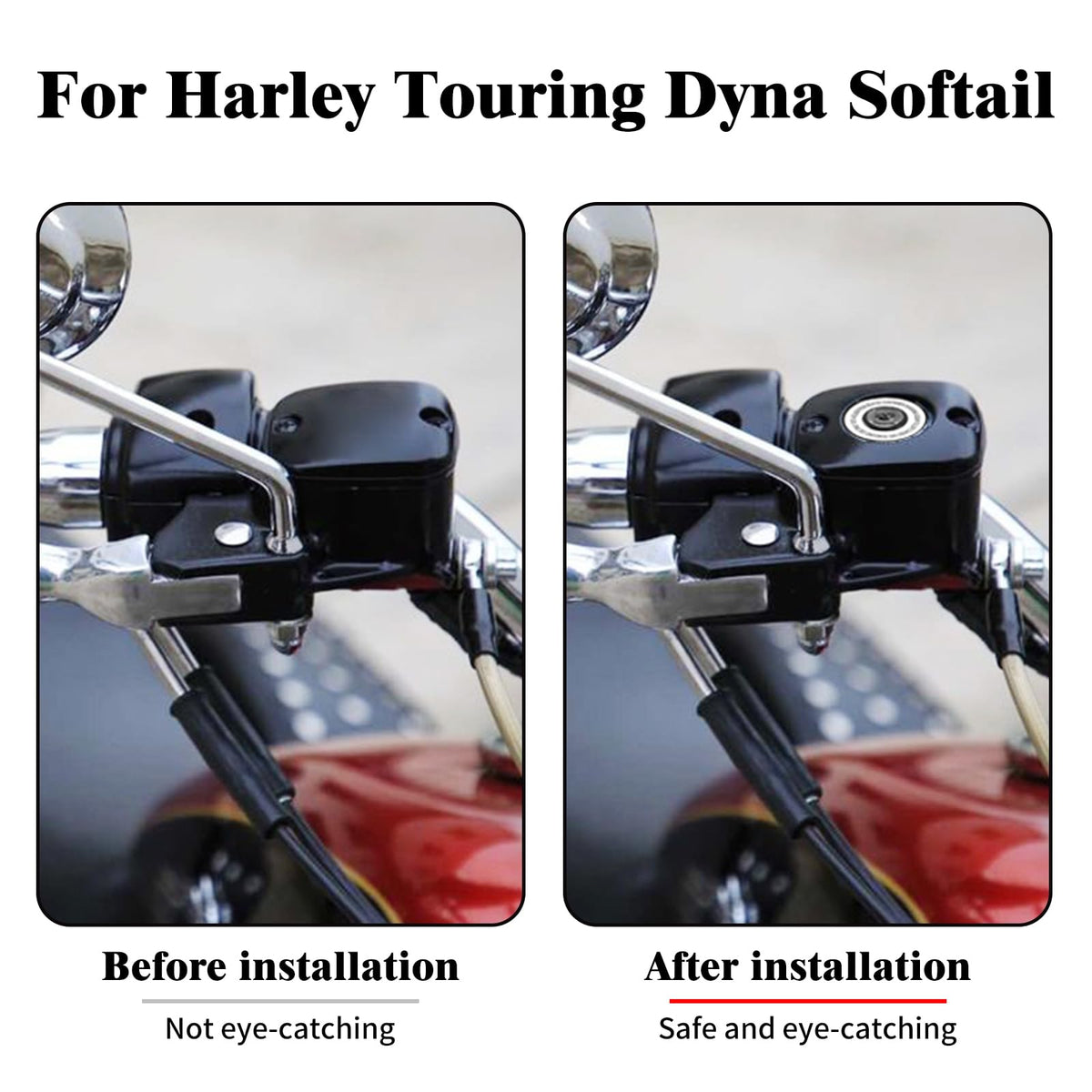 HDBUBALUS mounted on a Dyna front fork demonstrating direct replacement ease