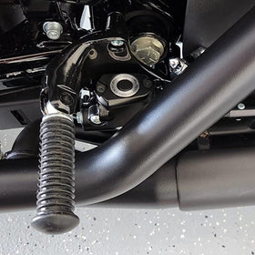 HDBUBALUS foot peg mounted on Harley Sportster to show scale and passenger comfort