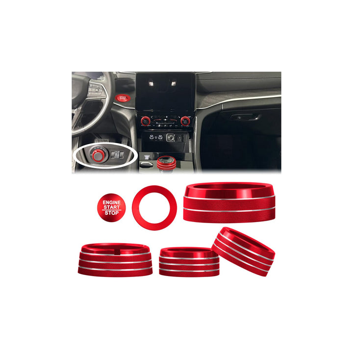 HDUFC red knob set front packaging showing all six pieces and branded box for quick upgrade