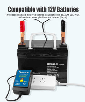 Heagstat charger installed in a boat battery bay, secure marine battery maintenance