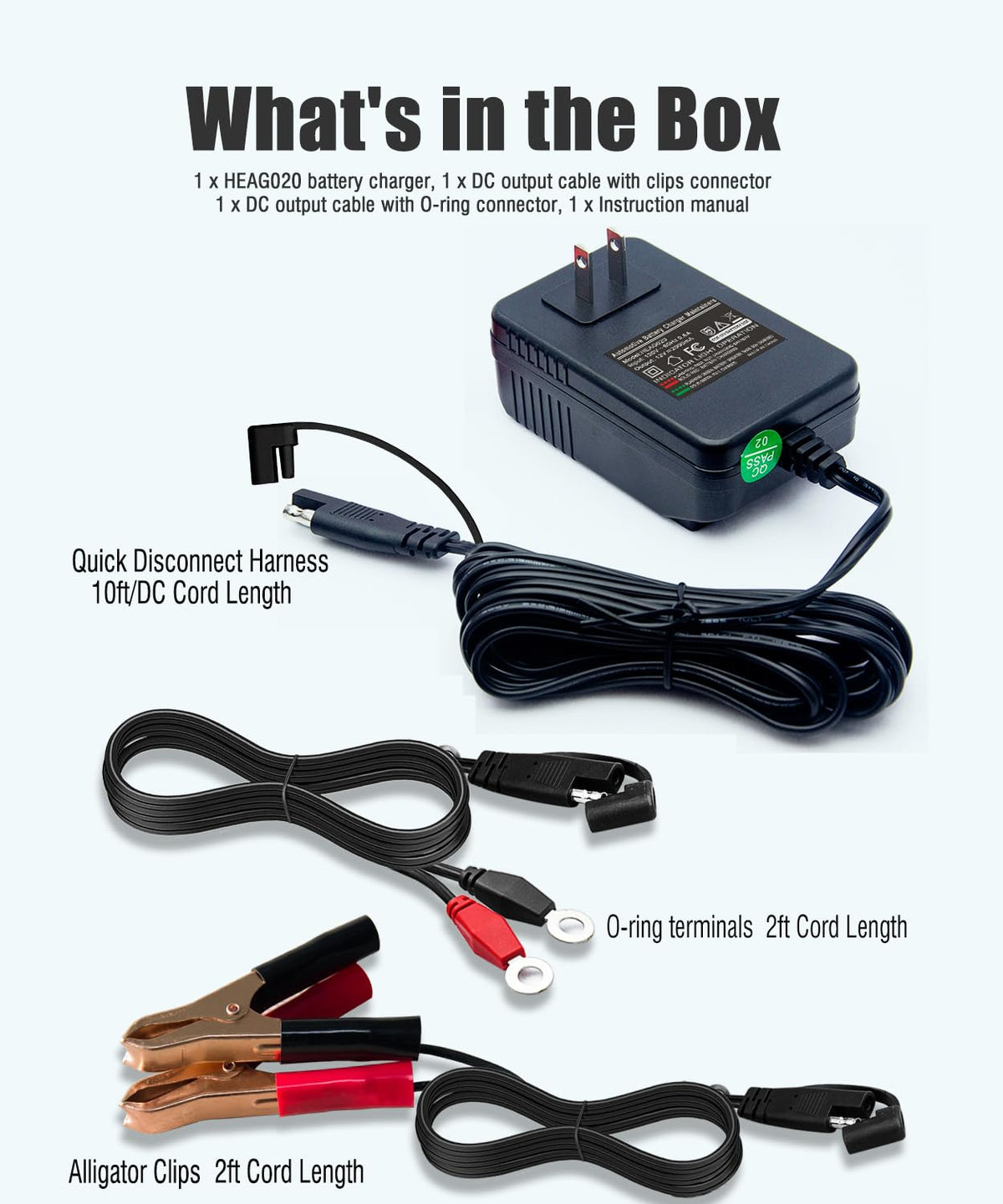 Heagstat O-ring terminal and SAE quick-disconnect shown, easy permanent hookup