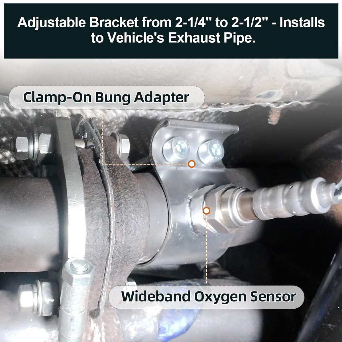 HEBRAR clamp detail with bolts demonstrating no-weld secure installation