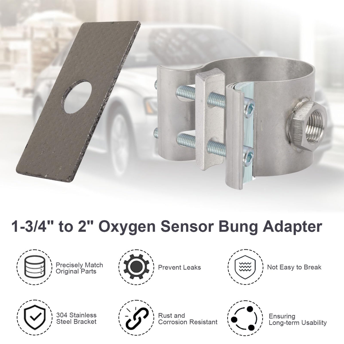 HEBRAR clamp mounted on exhaust pipe illustrating no-weld installation benefit