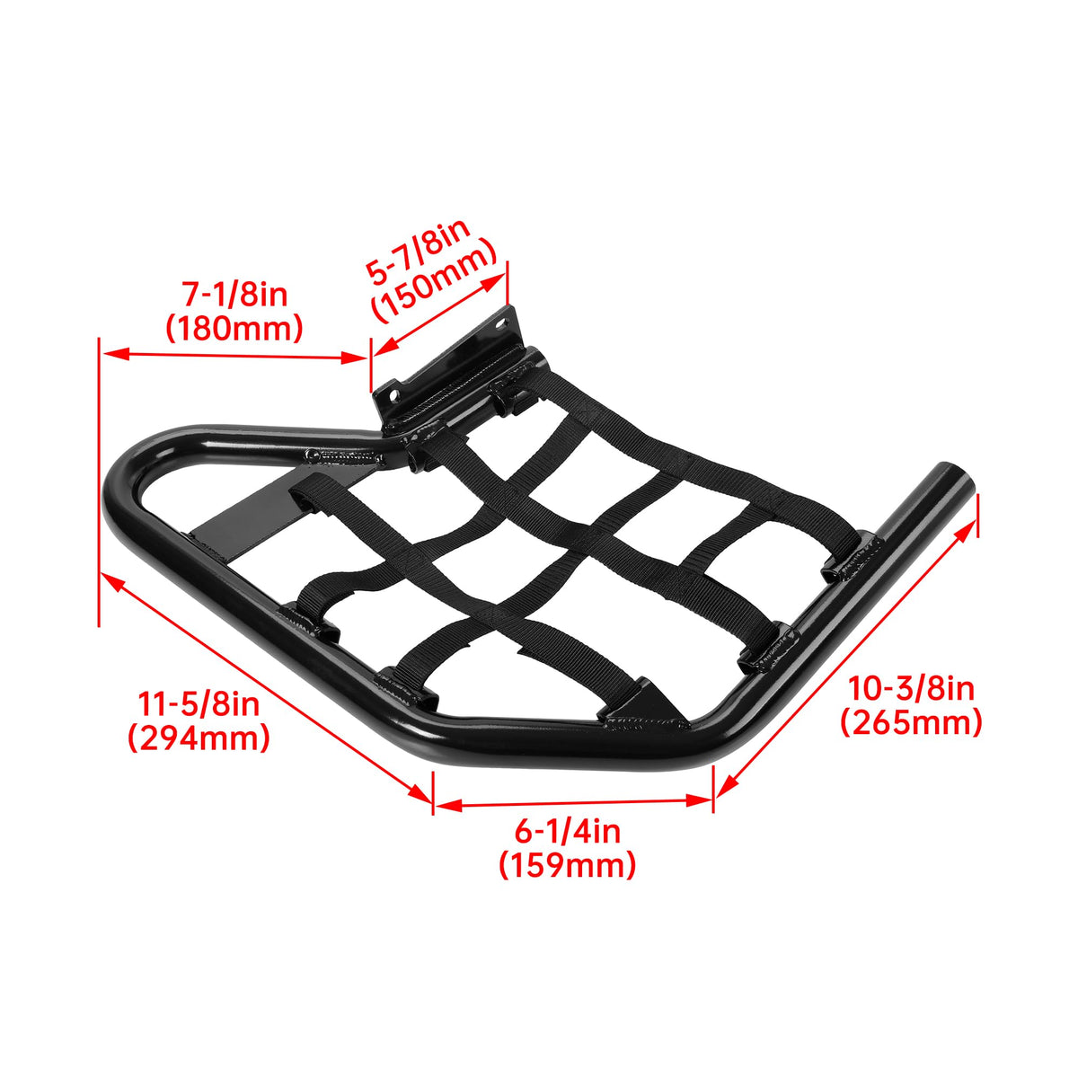 HECASA black webbing net detail protecting boots and reducing wheel contact