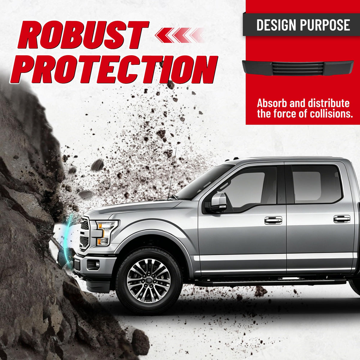 HECASA bumper installed on 2016 F-150 demonstrating correct vehicle fitment