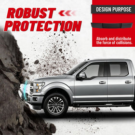 HECASA bumper installed on 2016 F-150 demonstrating correct vehicle fitment